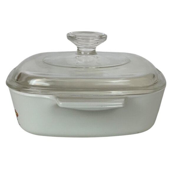 Vintage Corning Ware Country Festival 1 Qt Casserole Dish with Clear Lid 1975 - Picture 4 of 9